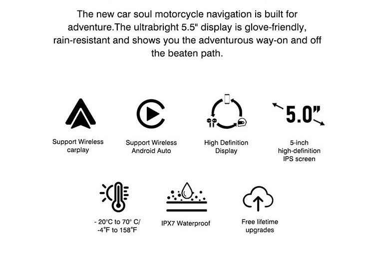 1-2-1.jpg Motorsykkel GPS CarPlay Android Auto-skjerm for motorsykler - Bilde 3