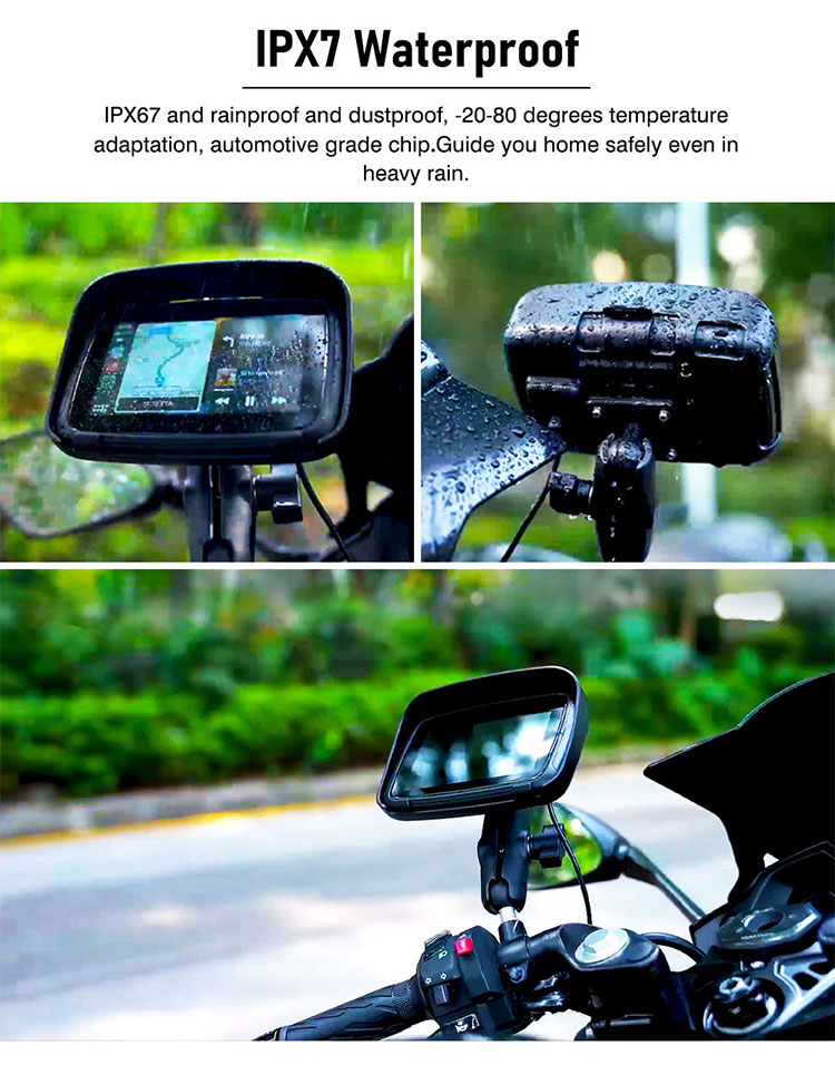 1-5.jpg Motorsykkel GPS CarPlay Android Auto-skjerm for motorsykler - Bilde 6