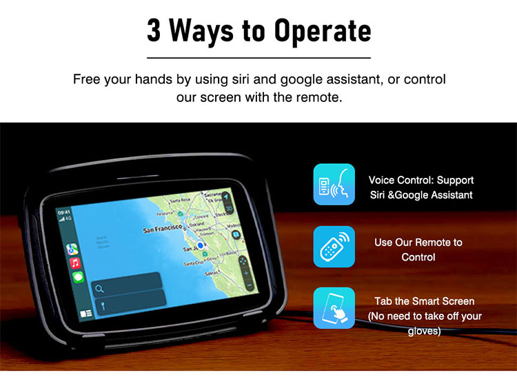 1-6.jpg Motorsykkel GPS CarPlay Android Auto-skjerm for motorsykler - Bilde 7